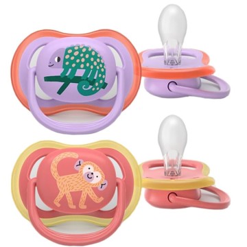 Philips Avent Pacifier SCF349/47 Ultra Air 18m+ Μωβ/Σομόν με Ζωάκια... Philips Avent Pacifier SCF349/47 Ultra Air 18m+ Μωβ/Σομόν με Ζωάκια...