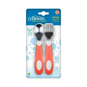 DR. Browns Baby Coral Metall Löffel und Gabel Set 12m+