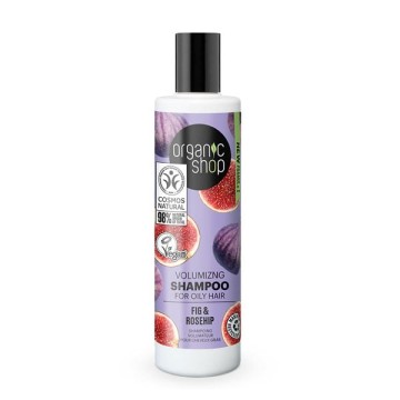 Organic Shop Shampooing Volume pour Cheveux Gras Figue & Rose 280 ml