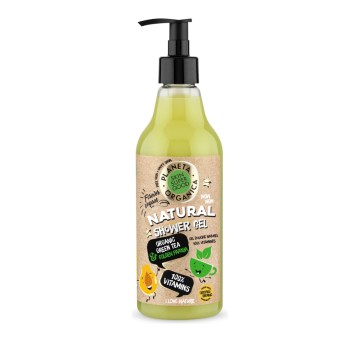 Natura Siberica-Planeta Organica Skin Gel doccia naturale super buono 100% vitamine Gel doccia biologico Tè verde e papaya dorata 500 ml.