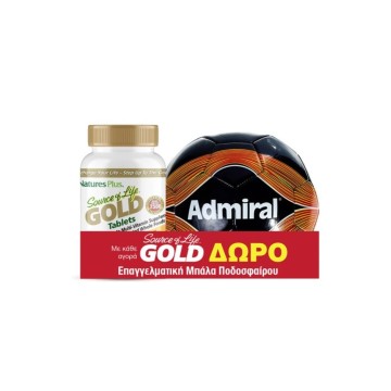 Natures Plus Promo PACK Source Of Life Gold Tablets 90 tabs & Δώρο Μπάλα Ποδοσφαίρου Admiral