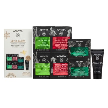 Apivita Promo  Express Beauty Face Mask Aloe, 2x8ml & Pomegranate, ...