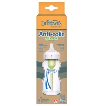 Dr. Browns Biberón de vidrio con cuello ancho anticólicos Options+, 0 meses en adelante,... Dr. Browns Biberón de vidrio con cuello ancho anticólicos Options+, 0 meses en adelante,...