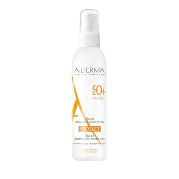 A-Derma Protect Spray SPF50+, Spray Solaire Adulte Haute Protection, 200 ml