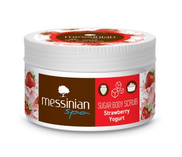 Messinian Spa Sugar Body Scrub Strawberry Yogurt, 250ml