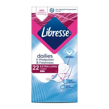 Libresse Dailies V-Protection & Freshness Napkins Extra Long, 22 pieces