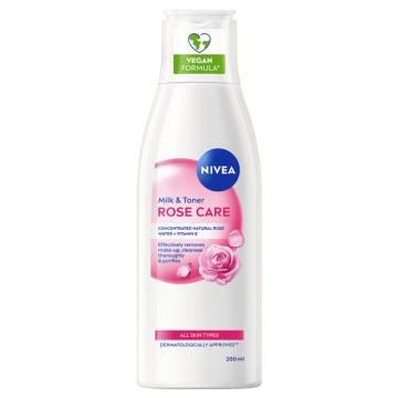 Nivea Milk & Toner Rose Care for All Skin Types, 200ml Nivea Milk & Toner Rose Care for All Skin Types, 200ml