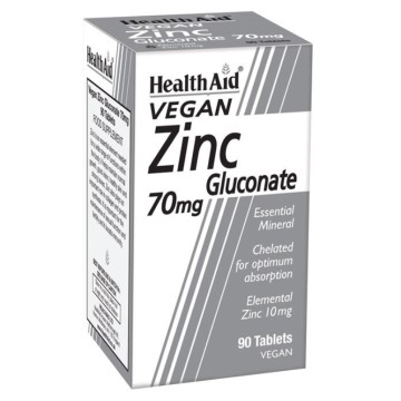 Health Aid Zinc Gluconate 70mg, 90 Tablets Health Aid Zinc Gluconate 70mg, 90 Tablets