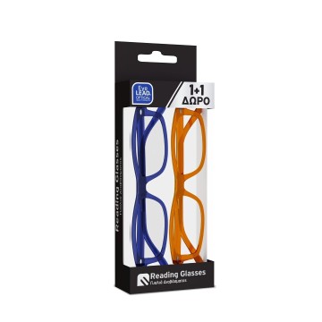 نظارة طبية للعيون للجنسين لون ازرق وعسلي قطعتان