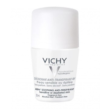 Vichy Déodorants Soin Déodorant 48h pour peaux sensibles ou épilées, 50 ml