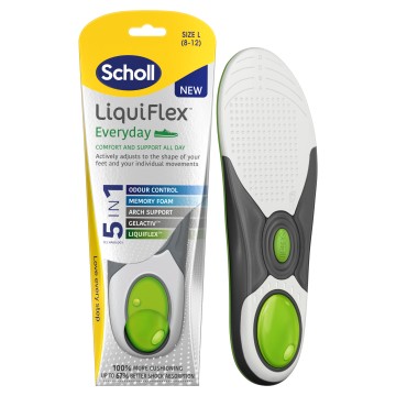 Scholl LiquidFlex Anatomic Insoles Everyday 5 in 1 Technology