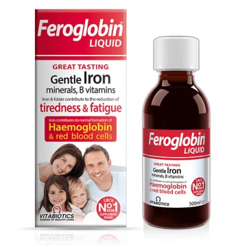 Vitabiotics Feroglobin B12 Liquid, supplément de fer pour adultes et enfants 200 ml