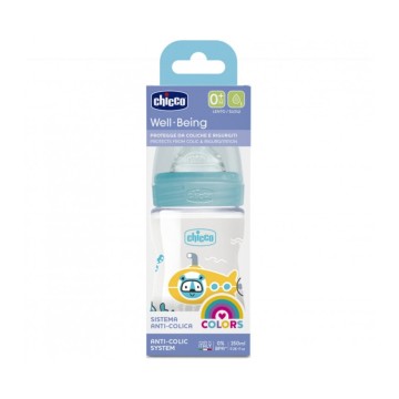 Chicco Well Being Anti-Colic System Πλαστικό Μπιμπερό με Θηλή Σιλικ...