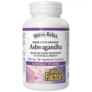 Natural Factors Ashwagandha 600mg, 30 Vegetarian Capsules Natural Factors Ashwagandha 600mg, 30 Vegetarian Capsules