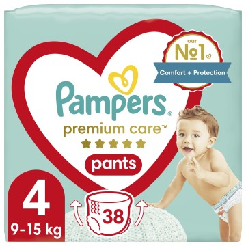 Pampers Premium Care Pants No.4 (9-15 kg) 38 pezzi