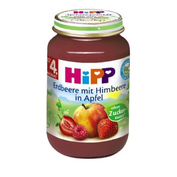 Hipp Плодов крем Ябълка с ягоди и малини 190гр