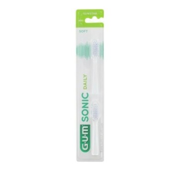 GUM Sonic Daily Soft 4110 Têtes de rechange pour brosse à dents électrique Blanc 2pcs