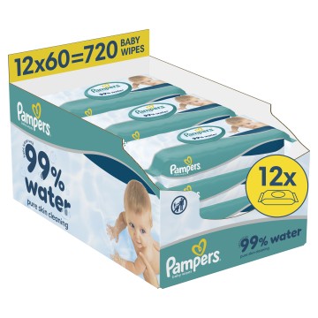 Pampers Baby Wipes 99% Water,12x60 τεμάχια Pampers Baby Wipes 99% Water,12x60 τεμάχια
