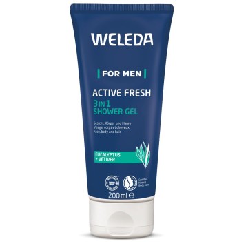 Weleda For Men Active Fresh 3 in 1 Shower Gel, 200 ml Weleda For Men Active Fresh 3 in 1 Shower Gel, 200 ml
