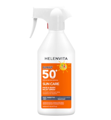 Helenvita Family Sun Care Face & Body Milky Spray SPF50+, 300ml Helenvita Family Sun Care Face & Body Milky Spray SPF50+, 300ml