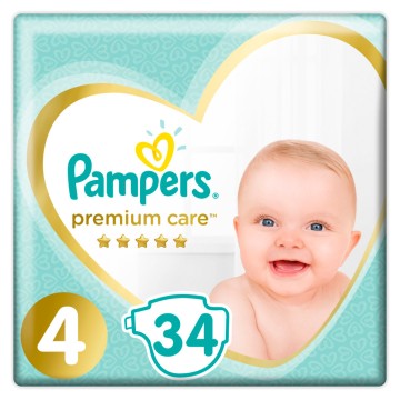 Pampers Premium Care No4 Maxi (8-14kg) 34τμχ