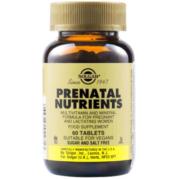 Sostanze nutritive prenatali Solgar, 60 compresse