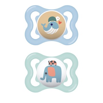 Mam Air Orthodontic Silicone Pacifiers for 2-6 months Blue/Veraman 2pcs