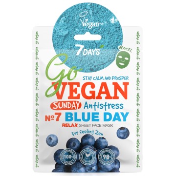 7 Days Go Vegan Sheet Mask Blue Day 25g 7 Days Go Vegan Sheet Mask Blue Day 25g