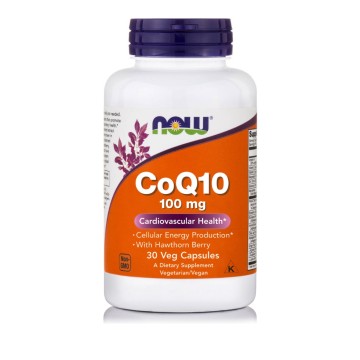 Now Foods CoQ10 100 мг с ягодами боярышника 30 растительных капсул
