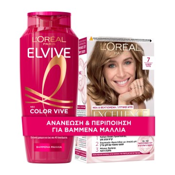 LOreal Paris Promo Excellence Cream 7.0 Ξανθό & Color Vive Shampoo ... LOreal Paris Promo Excellence Cream 7.0 Ξανθό & Color Vive Shampoo ...