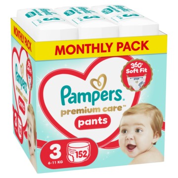 Pampers Premium Care Pants No3 (6-11kg) 152 τεμάχια Pampers Premium Care Pants No3 (6-11kg) 152 τεμάχια