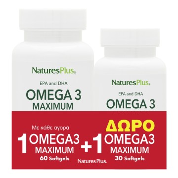 Natures Plus Promo Omega 3 Maximum, 60 & 30 Softgels