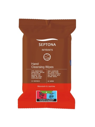 Septona Senses Очищающие салфетки для рук Мандарин Жасмин 15 шт.