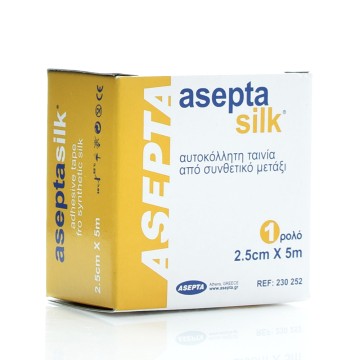 Asepta Aseptasilk синтетична копринена залепваща лента 2.5 см X 5 м 1 бр.