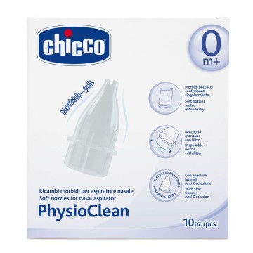 قطع غيار Chicco PhysioClean لشفاط الأنف 10 قطع.