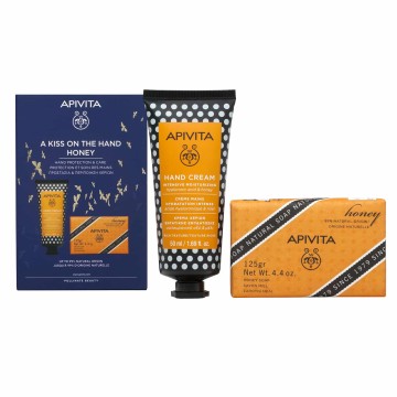 Apivita Promo A Kiss on the Hand Honey, Κρέμα Χεριών 50ml & Soap Bar 125gr
