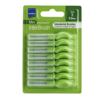 Intermed Mini Эргономичные межзубные щетки с ручкой 0.8 мм Зеленые 8 шт.