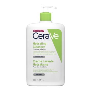 Nettoyant hydratant CeraVe, crème nettoyante, 1Lt
