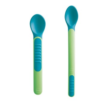 Mam Heat Sensitive Spoons & Cover Πράσινο για 6+ μηνών Mam Heat Sensitive Spoons & Cover Πράσινο για 6+ μηνών