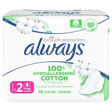 Always Cotton Protection Ultra Long (размер 2) Салфетки с крила 10 бр.
