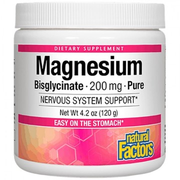 Natural Factors Magnesium Bisglycinate 200mg, 120g Powder Natural Factors Magnesium Bisglycinate 200mg, 120g Powder