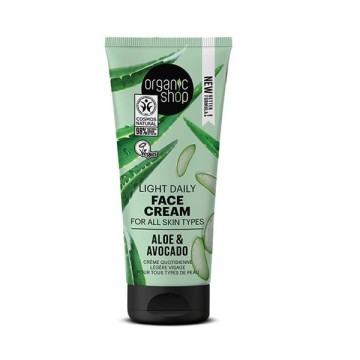 Krem Organic Shop Light Fytyre për të gjitha llojet e lëkurës, Avokado & Aloe 50ml