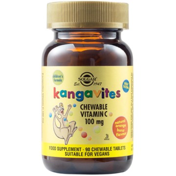 Solgar Kangavites витамин C 100 mg, 90 таблетки за дъвчене