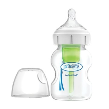 دكتور براونز - زجاجة الرضاعة الطبيعية + خيارات التدفق الطبيعي المضادة للمغص (رقبة واسعة) من الولادة فما فوق - 0 مل