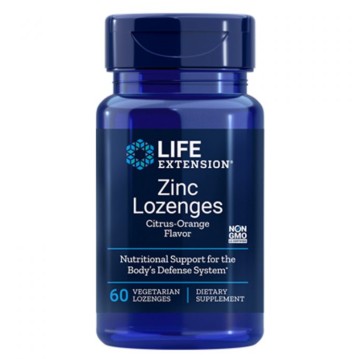 Life Extension Pastilles de zinc Saveur naturelle d'agrumes et d'orange, 60 pastilles