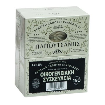 Papoutsanis Olivenöl-Seifenstück 4x125gr