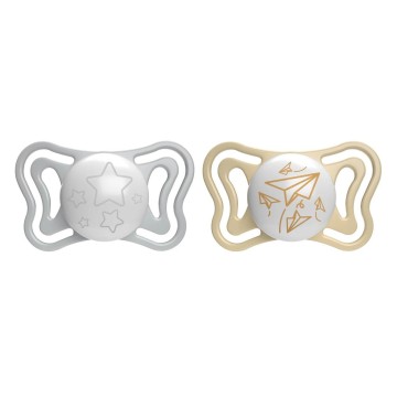 Chicco Πιπίλα Σιλικόνης PhysioForma Light Glow in the Dark Γκρι/Μπε...