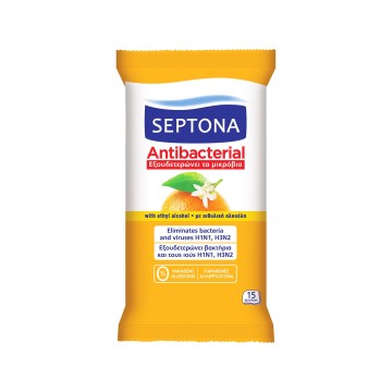 Septona Salviette Antibatteriche al Profumo di Arancia 15pz