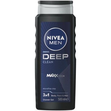 Nivea Men Deep Clean Shower Gel Maxxtech 3in1, 500ml Nivea Men Deep Clean Shower Gel Maxxtech 3in1, 500ml