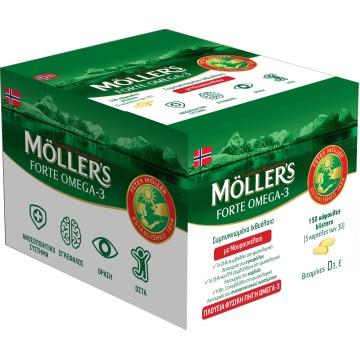 Mollers Forte Omega-3 Μουρουνέλαιο, 5x30 caps